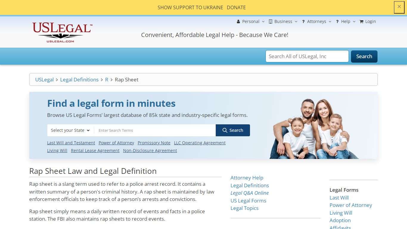 Rap Sheet Law and Legal Definition | USLegal, Inc.